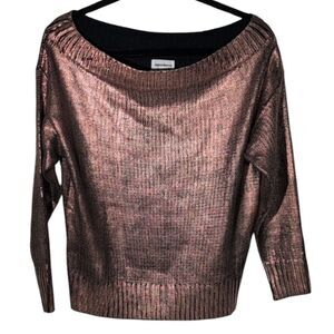 superdown Shiny Rose Off-the-Shoulder Sweater